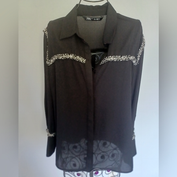 NWOT Zara Western Style Blouse - Picture 1 of 4